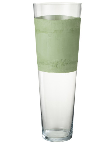 Vase en verre de Delph transparent/vert très grandJ-Line