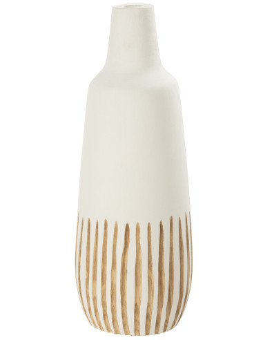 Grand vase blanc en bois de YingJ-Line