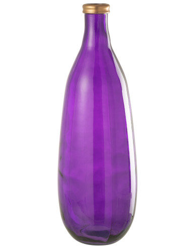 Vase en verre à bordure dorée violet grandJ-Line