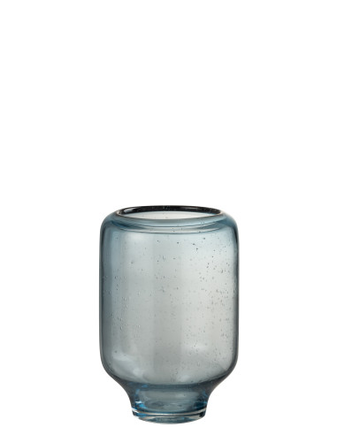 Vase Nora Sur Pied Verre Rond Bleu Clair PetitJ-Line