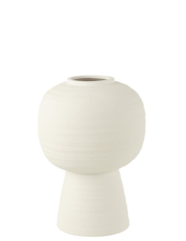 Vase Lanterne en Argile Blanc MoyenJ-Line