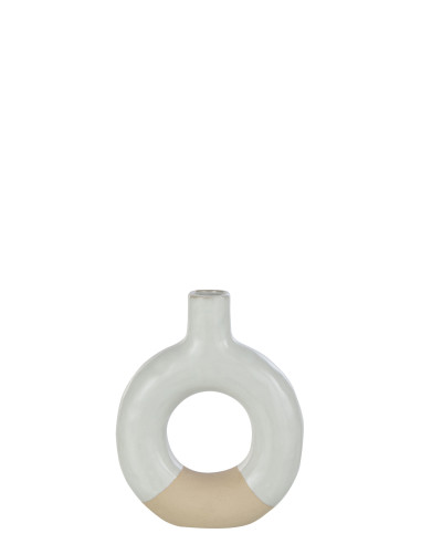 Vase Cercle Porcelaine Blanc/Beige PetitJ-Line