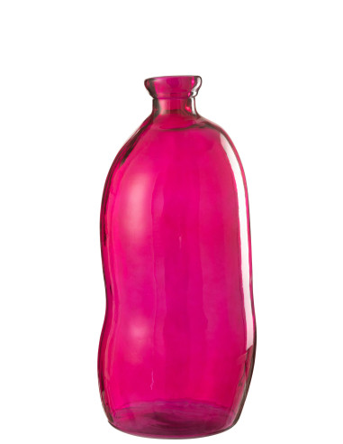 Vase en verre ovale fuchsiaJ-Line