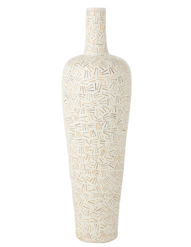 Vase en ciment blanc de grande taille LauwraJ-Line