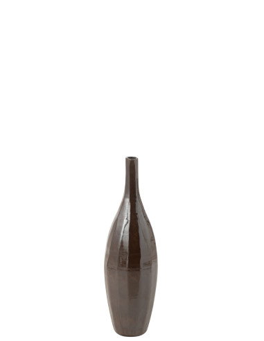 Vase Bouteille Terre Brillante Marron PetitJ-Line