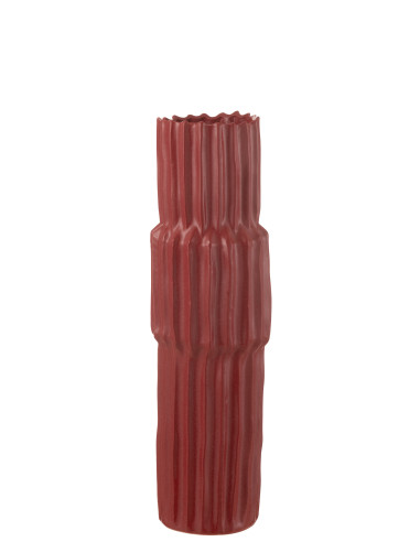 Vase en porcelaine rouge ondulée petitJ-Line