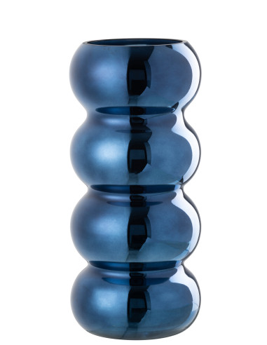 Vase Chenille Verre BleuJ-Line