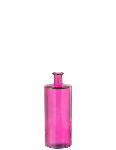 Vase Bouteille Verre Rose MoyenJ-Line