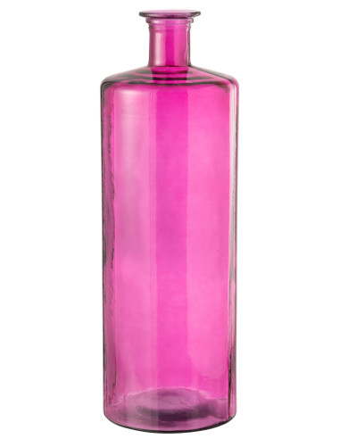 Vase Bouteille Verre Rose GrandJ-Line