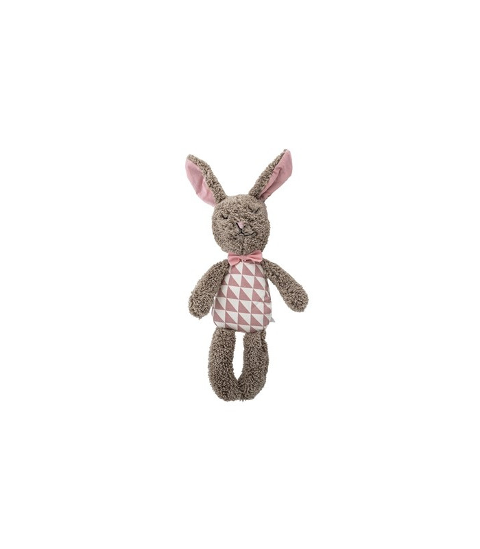 peluche lapin rose et blanc