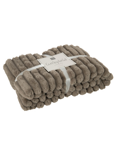 Tissu à carreaux en velours côtelé en polyester gris sourisJ-Line