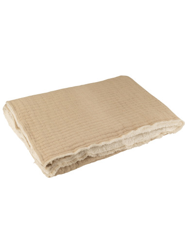 Carreaux en peluche Teddy Couture en coton/polyester beigeJ-Line