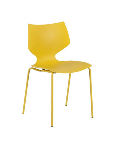 Lot de 4 chaises en polypropylene jaunes