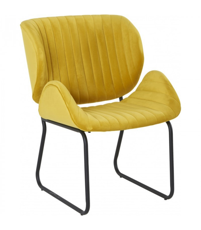 butter yellow leather chair