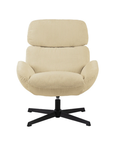 Fauteuil Nicolas velours cotelé pivotant beige opjet