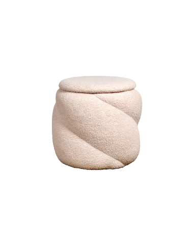 Tabouret coffre Aurélie teddy beige opjet