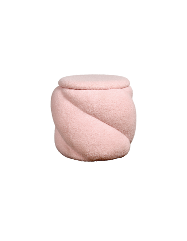 Tabouret coffre Aurélie teddy rose opjet